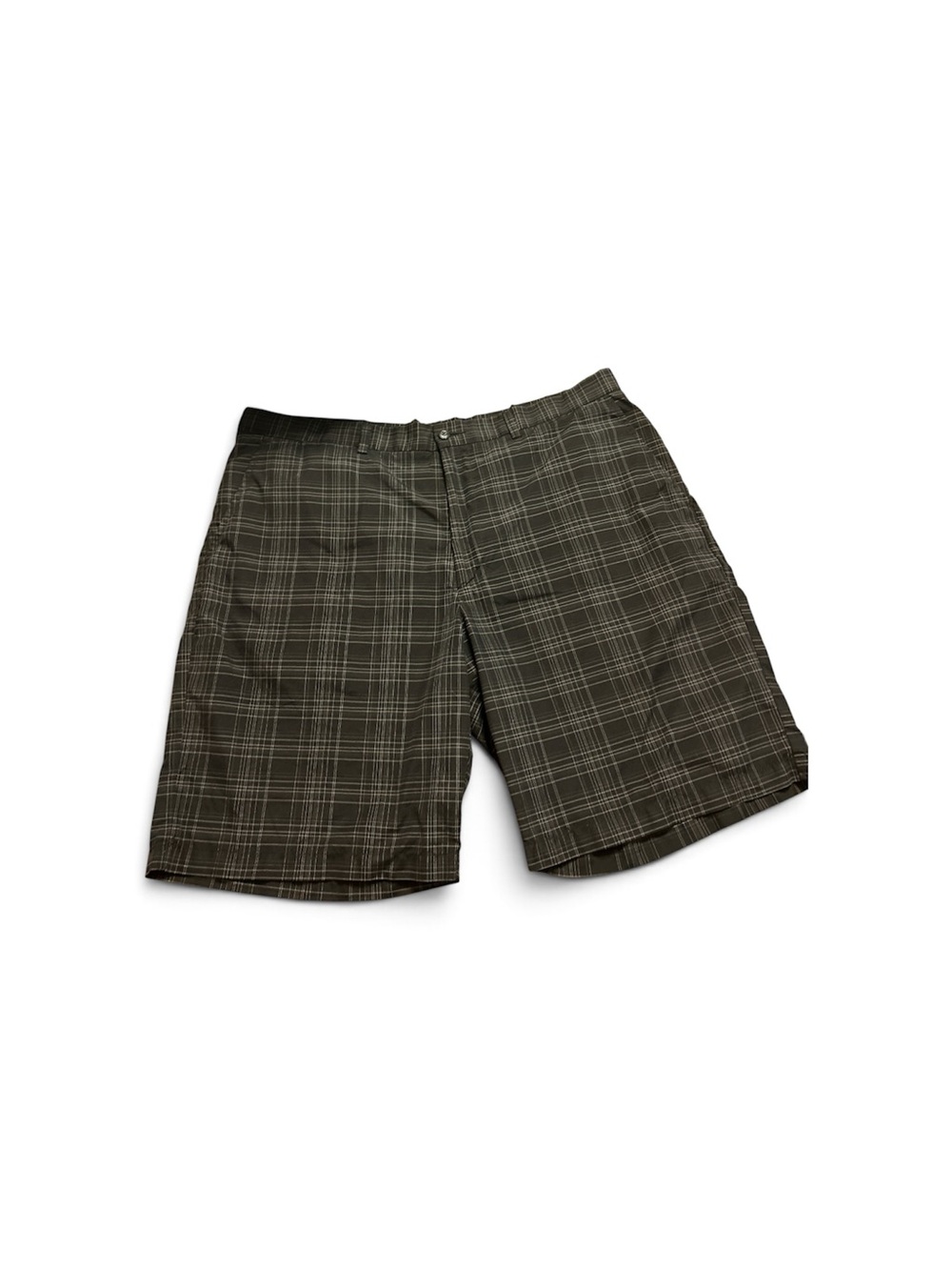 Men's Plaid Casual Shorts - Olive Green
